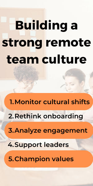 How to build a strong culture with a remote team graphic 